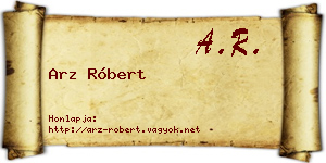 Arz Róbert névjegykártya